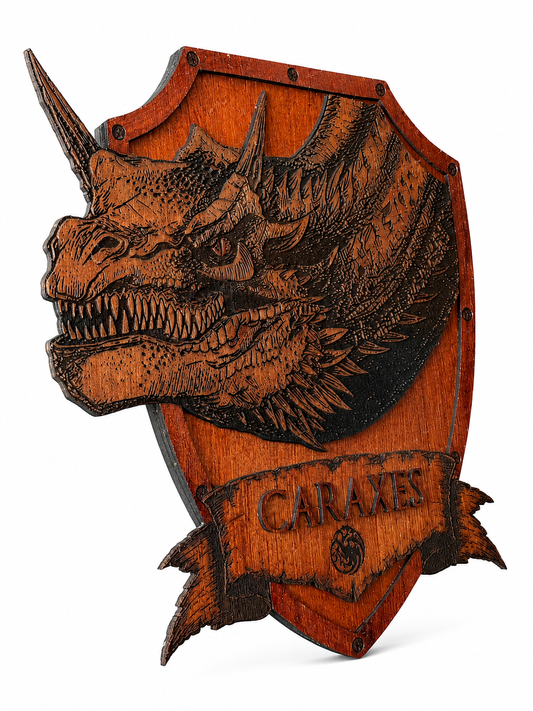 Escudo De Madera - Caraxes de House Of The Dragón