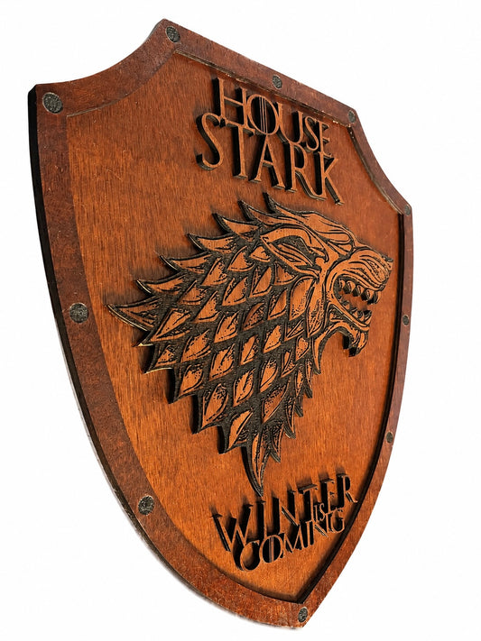 Escudo De Madera - Casa Stark de Game Of Thrones