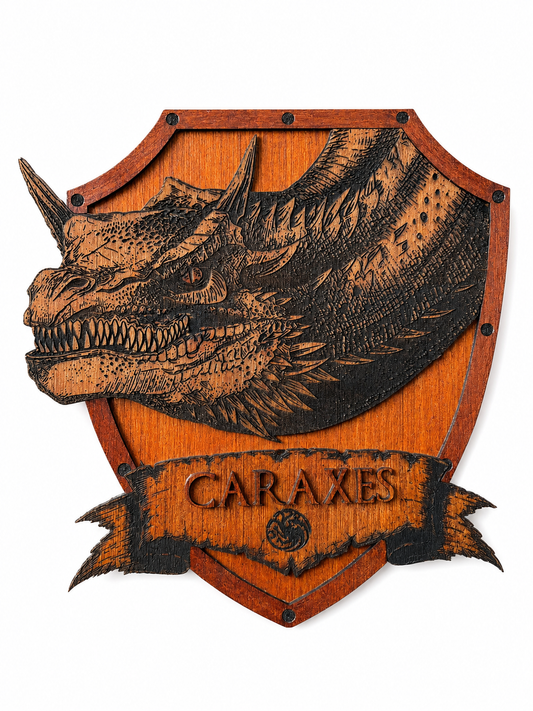 Escudo De Madera - Caraxes de House Of The Dragón
