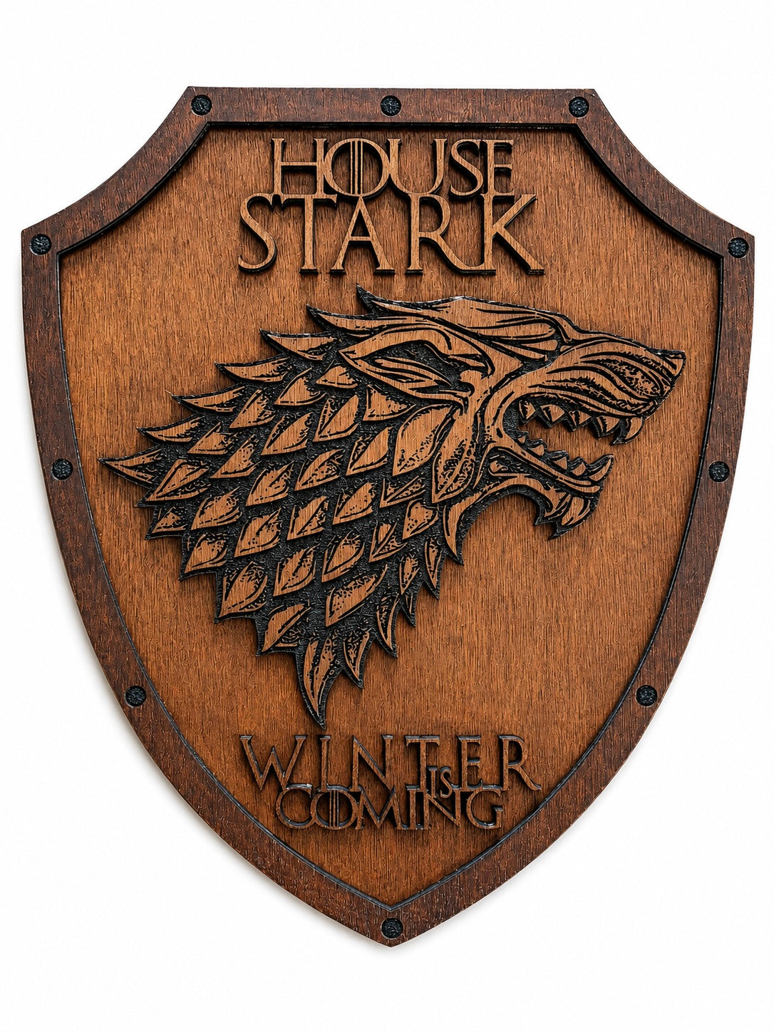 Escudo De Madera - Casa Stark de Game Of Thrones