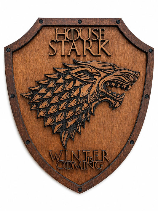 Escudo De Madera - Casa Stark de Game Of Thrones