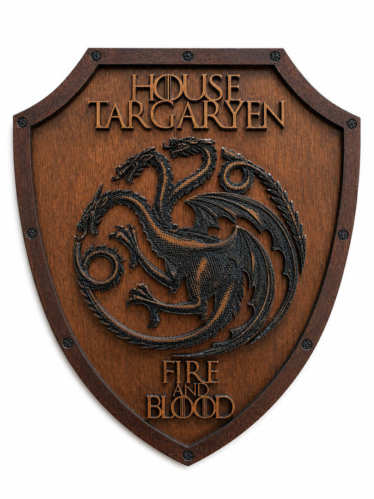 Escudo De Madera - Casa Targaryen de Game Of Thrones