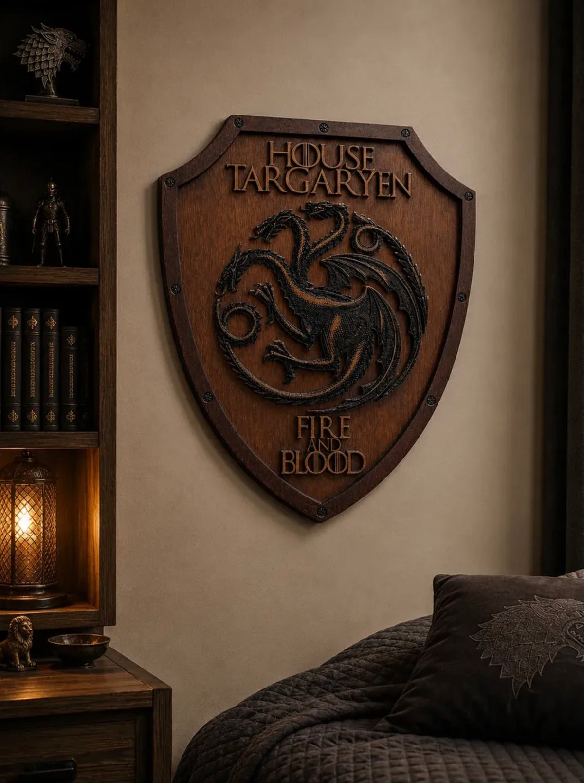 Escudo De Madera - Casa Targaryen de Game Of Thrones